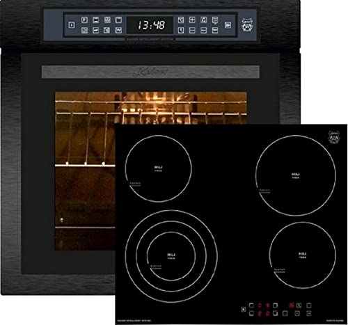 Kaiser Induktions Herd-Set 6306 RS + KCT 6703, Einbaubackofen,Edelstahl,79L 15 Fkt. Grill Air fryer Full Touch + 60 cm, Hi-light Herd, Kochfeld ohne Rahmen, Frontfacette,Restwärmeanzeige