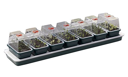 Britten & James Heated Windowsill Nursery 7 in 1 Propagator Set with Heated Tray and Seven Professional Quality Mini Propagators