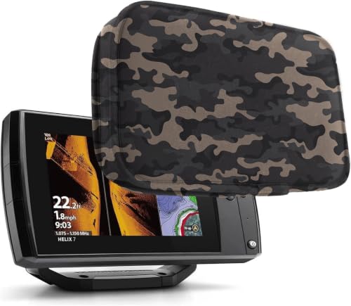 Image of Helix 7 Cover, Waterproof Fish Finder Cover, Compatible with UC H7 / Helix 7 Screen Cover, Neoprene Protects Your Screen (Dark Brown Camouflage)