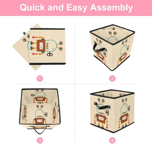 Boîte de rangement robot rétro pliable pour placards désordonnés de chambre à coucher - 6
