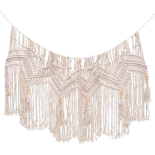 Cenefa colgante de macramé en algodón puro con refinado acabado textil hecho a mano 2