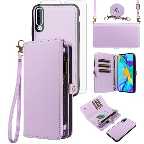 Housse Huawei P30 antichoc protection écran verre trempé et étui porte-carte
