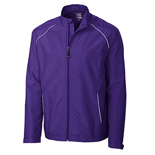 Cutter & Buck Mens Cb Weathertec Beacon Full Zip Jacket, College Purple-LT
