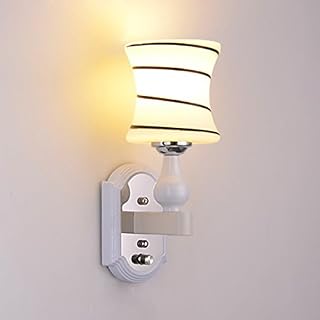 Moderna Pantalla de lámpara de cristal dormitorio bedsides luces de pared color blanco pintado de lámpara de cuerpo Corridor Europea lámpara de pared pasillo balcón pared accesorios de iluminación