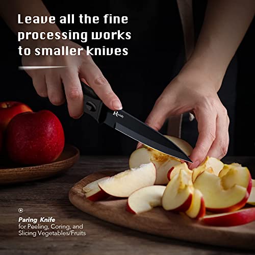 Randalfy Kitchen Knife Set With Block, 7 Pieces Chef Knife Set With Knives, Scissor, Block For Meat/Vegetables/Fruits Chopping, Slicing, Dicing&Cutting #TOP6