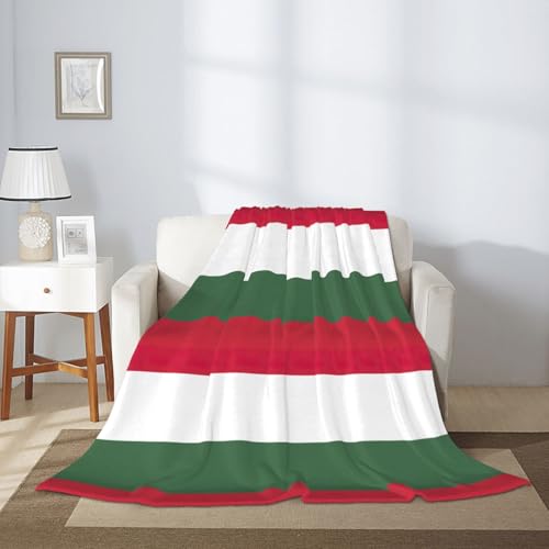 Plaid imprimé drapeau hongrois, le cadeau idéal pour supporter et décorer