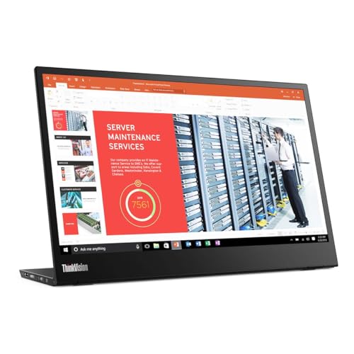 Lenovo ThinkVision M14 14" Full HD 1920x1080 IPS Monitor - 300 Nit 6ms 2xUSB Type-C Ports Widescreen Backlit LED LCD Mobile Portable Display Raven Black by Lenovo - Image 7