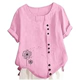 Camisetas Niña Manga Corta Cuello Baggy Camiseta Adolescentes Verano Elegante Comoda Holgados Deportiva Casual Otoño Playa Blusa Tops (5-6 Years)