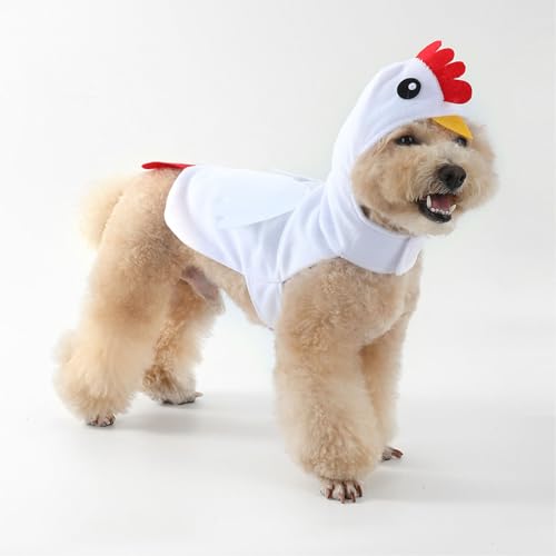 Disfraz de Pollo para Perros y Gatos BAMY Halloween XXL Blanco