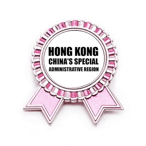 Broche Hong Kong Chine Rose en métal taille M le cadeau idéal pour collectionneur