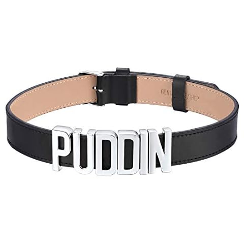 U7 Choker Necklaces for Women Puddin Necklace with Initial Black Leather Collar Chocker Cover