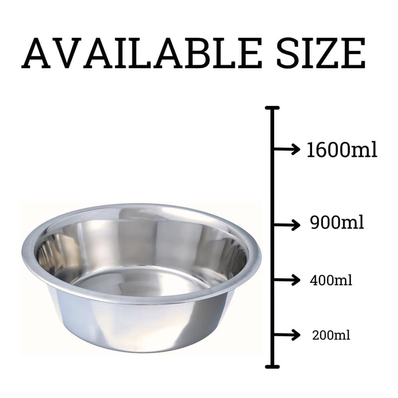 Image of Pets Empire Stainless Steel Dog Cat Double Diner Pet Bowl - 2 Pet Dishes Package Set for Drinking or Eating Dog Bowl (1 Piece) 2 X 200 ML