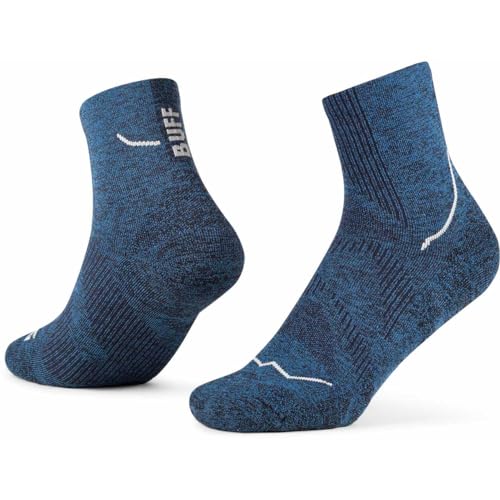 Buff Dryflx Quarter Bleu : chaussettes de running techniques et respirantes pour le sport