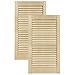DecoMeister Lamellentür Holz Möbeltür Lamellentüren Kiefer Möbelfront unbehandeltes Kieferholz Schranktür Kleiderschrank offene Lamellen 394x720 mm 2-er Pack Massivholz natürliche Maserung