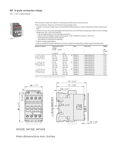 Relais contacteurs tétrapolaires NF22E-14 avec commande AC/DC stable - 4