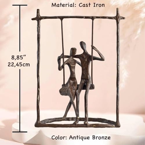 Estatua Decorativa Romántica de Pareja en Bronce Fundido miniatura 5