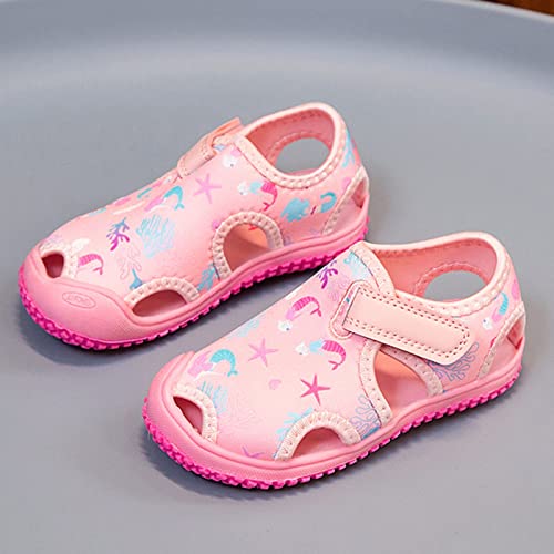 Generic Boys Girls Cute Sandals Water Shoes Slip On Waterproo𝐟 Adjustable Strap Closed Toe Slides Girls Black Dress Shoes2