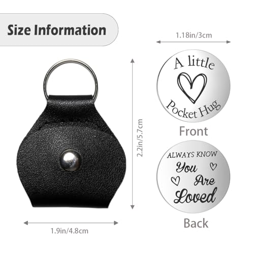 GoHere Pocket Hugs Sobriety Gifts for Men Long Distance Relationship Gifts Pocket Hug Token Keychain for Friends Dad Husband Boyfriend Valentine Christmas Birthday Gift