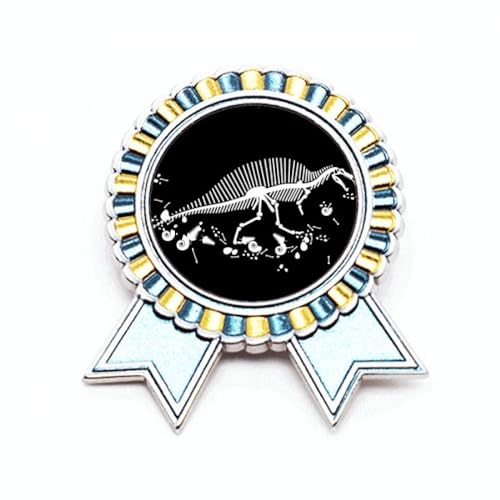 Broche dinosaure énorme métal art déco badge médaille robuste