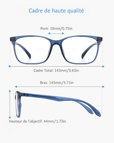 ANRRI lunettes bloquant la lumière bleue lentille Anti-Fatigue oculaire lunettes à monture légère bleu hommes femmes – vue 5