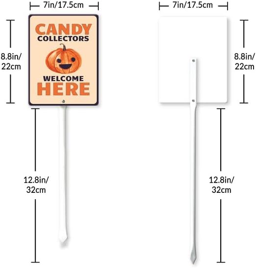 Vista 17 de Eveokoki Letrero de Halloween para patio, decoración de escoba y estacionamiento, letreros decorativos para jardín, estacas de aluminio