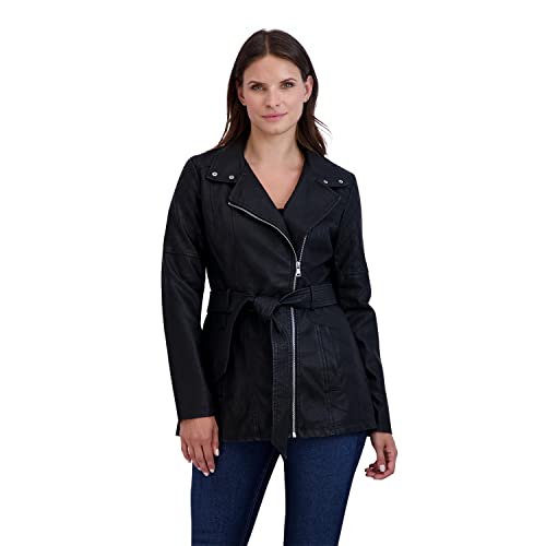 Baccini Faux Leather Jacket | Womens Motorcycle Jacket – Long Trench Coats, Belted Womens Jacket With Side Pockets For Spring #TOP27