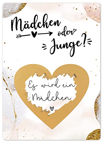 Joli Coon Rubbelkarte Geschlecht verkünden - Es wird ein Mädchen - Gender Reveal Party - Boy or Girl