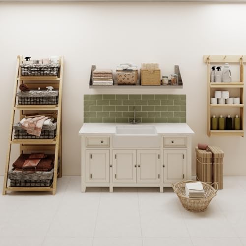 Image of AmGood Stainless Steel Wall Shelf with Side Guards (48 inch Long x 12 inch Deep)