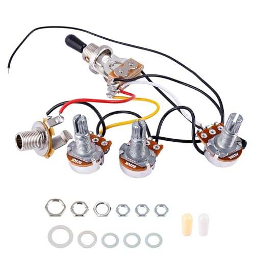 Kit câblage guitare électrique pré-câblé 3 voies 250K mini pots pour style Fender Stratocaster Tele