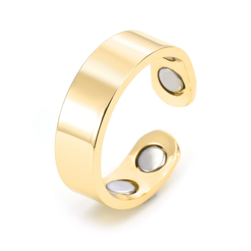 LUMOOM Anillo magnético para la menopausia para mujer, anillo de magnetoterapia, reduce el estrés, las sensaciones de ansiedad, mejora la calidad del sueño (Negro), Silicona