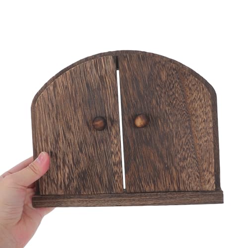 Cubierta de enchufe y interruptor en madera maciza con doble puerta protectora rústica 4