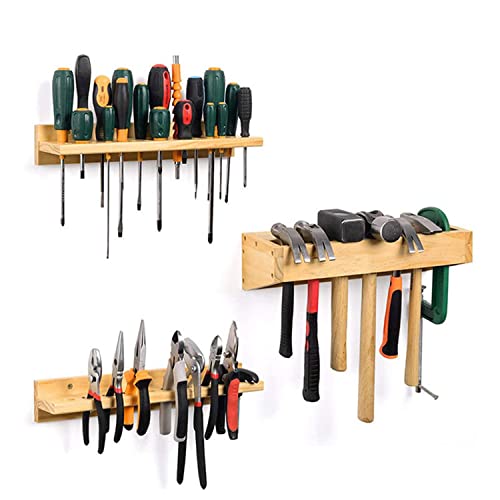 Nisorpa Wall Tool Organizer Tool Rack,Screwdriver Rack Wall Mount Screwdriver Organizer Wooden Plier Holder Rack Hammer Rack,3 Pack Tool Trays Workshop Tool Storage Organiser for Garage 3 Nisorpa Wall Tool Organizer Tool Rack,Screwdriver Rack Wall Mount Screwdriver Organizer Wooden Plier Holder Rack Hammer Rack,3 Pack Tool Trays Workshop Tool Storage Organiser for Garage - Image 3