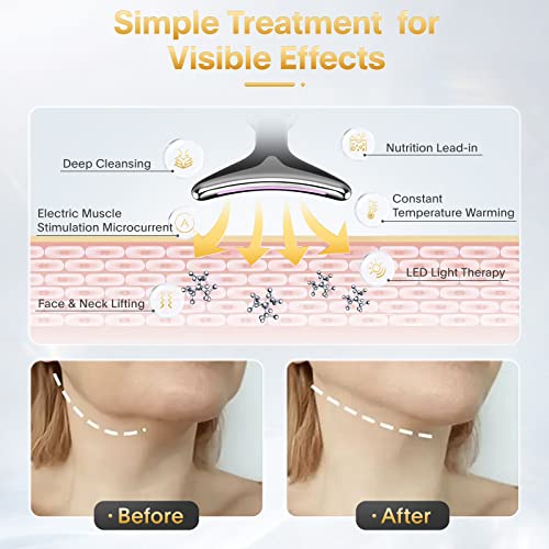 Red Light Therapy For Face, 7 Color Led Face Skin Rejuvenation For Face & Neck Beauty Device, Deplux Neck Tightening Device #TOP6