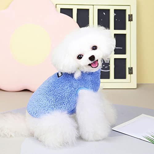 Cute Dog Sweaters For Small Dogs,Kawaii Dog Clothes For Small Dogs Girl And Boy,Puppy Clothes Soft Warm Fleece Thickening For Winter,Autumn Blue S #TOP1