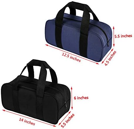 Tool Bags 2-Piece Toolbag Organizer Wide Open Mouth Storage (A, black+blue)