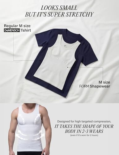 Image of DAMENSCH Form Shapewear for Men, Comfortable and Stretchy Body Shaper for Man, Posture Correcting Tummy Tucker, Breathable Gynecomastia Compression T Shirt, Ideal for Parties Shirt Tucker for Men