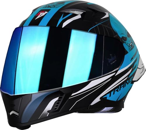 Image of Steelbird SBA-20 Strange ISI Certified Flip-Up Graphic Helmet for Men with Inner Silver Sunshield