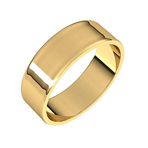 6mm Solid Gold Wedding Band, Yellow or White Gold Ring, Comfort Fit 10k or 14k Womens and Mens Wedding Band
