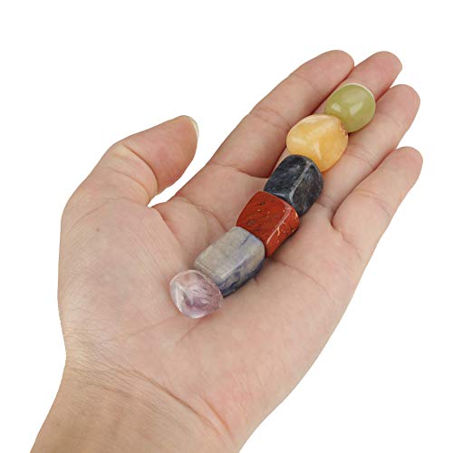 Reiki Balance Meditation Sieradenset van 100 g getrommeld gepolijst natuurlijk kwarts kristal stenen gemengde kleur - Image 3