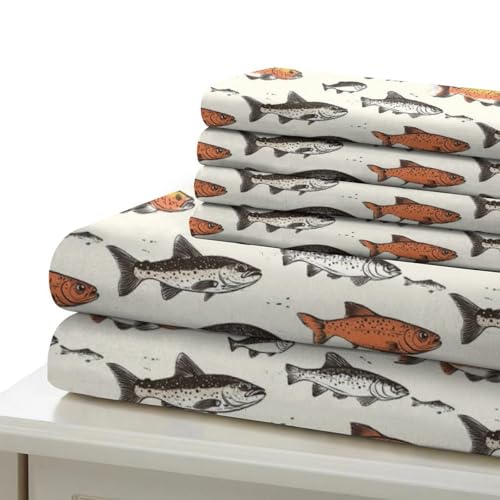 Housse de couette poisson lit simple 140x200 parure de lit microfibre douce - 7