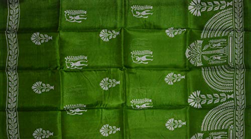 Generic green khadi silk saree – image 4