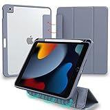 MS factory iPad 9世代 ケース 第9世代 第8世代 第7世代 用 アイパッド 10.2 取り外し 可能 カバー 耐衝撃 Apple Pencil ホルダー ペン収納 薄型 軽量 オートスリープ スタンド ラベンダー グレー IPD-7-S-DET-LAVG