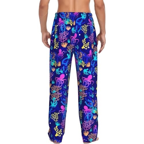 Palestine Flag pattern Men's fully printed casual pants with elastic waistband pockets, suitable for home and sleep3