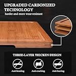 Empune Bamboo Cutting Board Set, Wood Cutting Boards for Kitchen with Holder Wooden Chopping Board for Meal Prep & Serving, Brown - Image 4