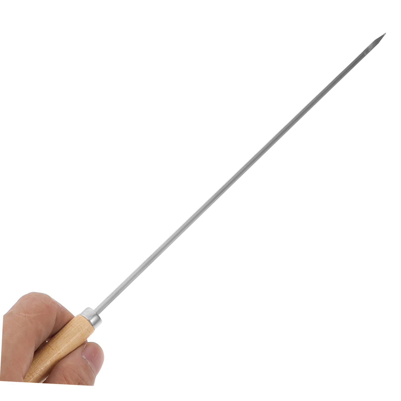 VICASKY 50pezzi Spiedini in Acciaio Inox Manico in Legno Lunghi e Larghi Per Grigliate Di Carne e Verdure Di Spiedini Riutilizzabili Per Barbecue