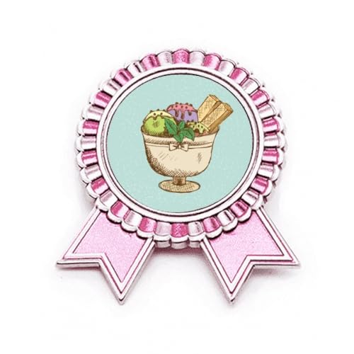 Broche en métal médaille gagnante et rose le cadeau idéal taille M
