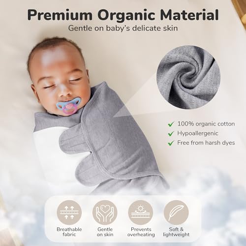 Image of Mama Cheetah Baby Swaddle Sack 3-6 Month, Organic Cotton Swaddling Sleep Sack, Infant Swaddle Blanket, Swaddle Wrap for Large Babies, Easy Swaddles for Girl, 4-Pack