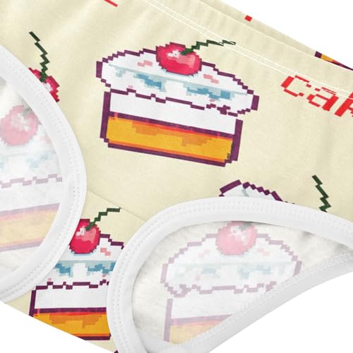 Girls Underwear Toddlers 2t Cotton Panties Little Girl Aesthetic Briefs Undies Kids Cute Cartoon Cakes Yellow4