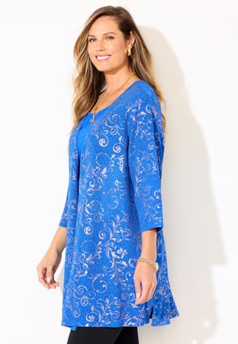 Catherines Women's Plus Size Black Label Metallic Cardigan3