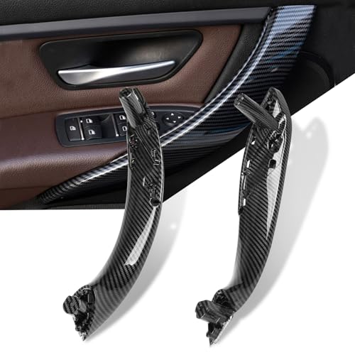 Image of Jaronx Compatible with BMW Door Handle Replacement 3 Series 4 Series, 2PCS Left Front &Right Front Door Pull Handle for BMW 320i,328i,330i,335i F30 /F31 &428i,435i F32 /F36 (Carbon Fiber Pattern)